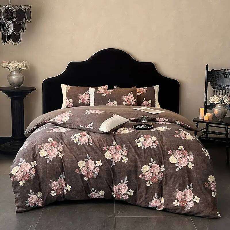 2025 new class A raw hemp four-piece set lace thickened quilt cover bed sheet/fitted sheet dormitory kit H260312