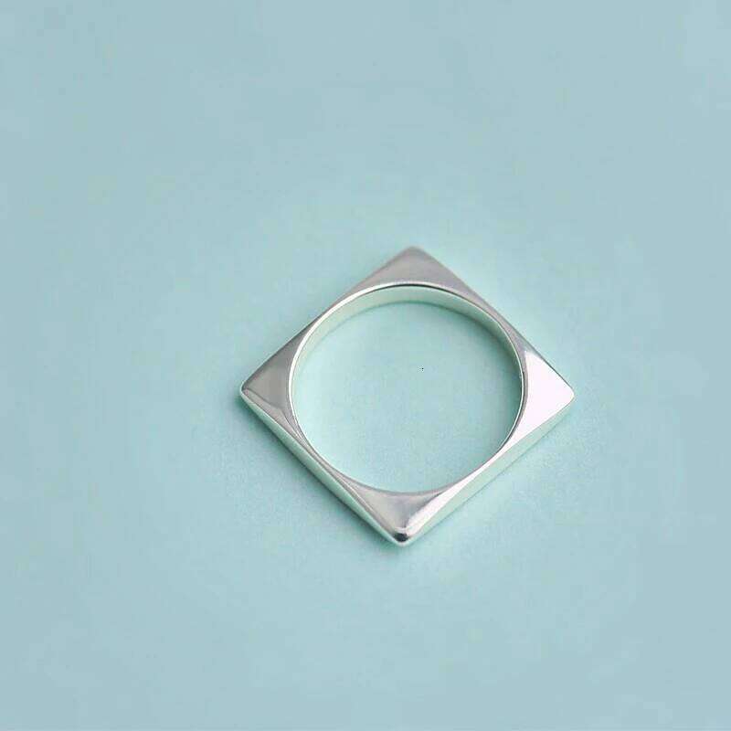 Real 925 Sterling Silver Cute square shape Personality Adjustable Ring Fine Jewelry For Women Party Elegant Accessories H260312