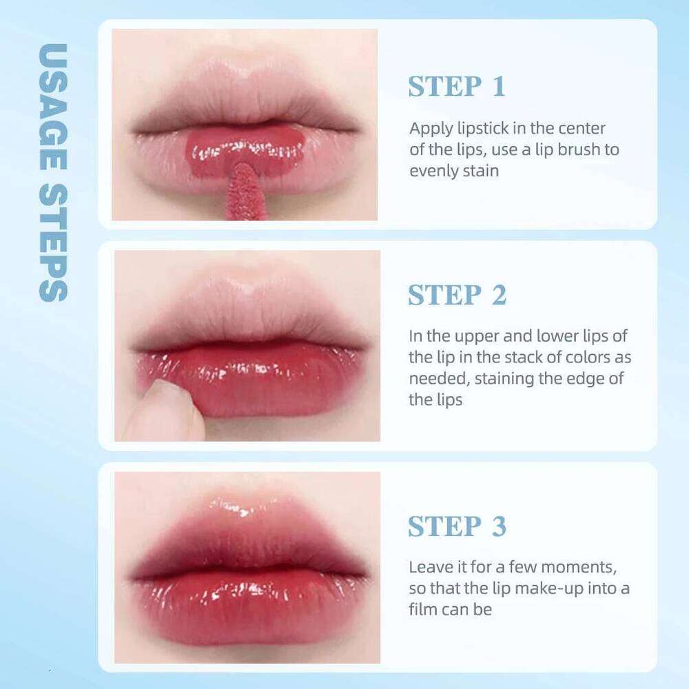 QIBEST Hydrating Crystal Easy to Fade Mirror Water Glazed Glaze Long Lasting Moisturizing Gloss Lip Tint Cosmetics W260311
