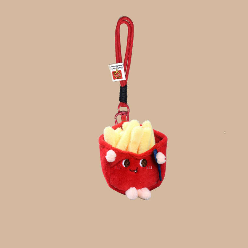 Quirky Food Plush Keychain Plant Hamburger Fries Cheese Doll Pendant Cookies