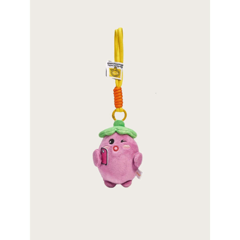 Original plush toy keychain pendant backpacks, cute little accessory for couples using mobile phones, eggplant doll bag charm