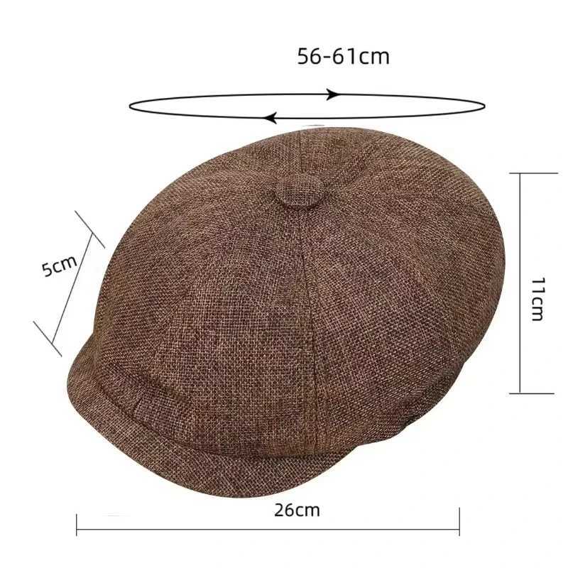 2025 New Classic Hat for Men Caps Vintage Retro Tweed Peaky Blinders Beret Hat Flat Peaked Cap Street Hats for Women Men H260312 - view 5