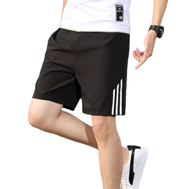 2026 New Designer Luxury Brand Summer Thin Three Stripe Shorts Men's Sports Shorts Quick Drying Elastic Fitness Shorts Casual Breathable Loose Pe