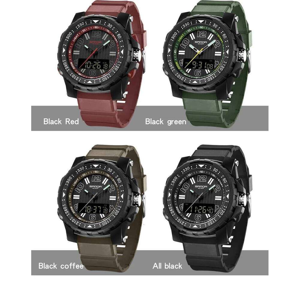 SANDA New 3375 Fashion Sports Multi functional Waterproof LED Student Electronic Watch