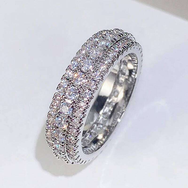 Huitan Sparkling Promise Rings with CZ Wedding Bands Accessories for Women Gold Color Fashion Versatile Female Jewelry H260312
