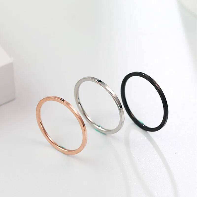 1mm Thin Stackable Stainless Steel Plain Band Knuckle Midi Ring for Women Girl Size 3-10 H260312