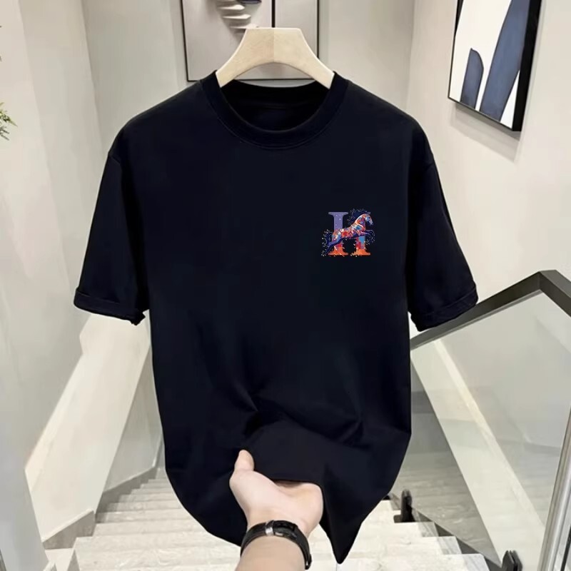 Luxury Luxury Designer Clothes Luxury Luxury Designer Clothes 2026 Year Of The Horse Heavy-Duty Pure Cotton T-Shirt American Style Trendy Luxury Short