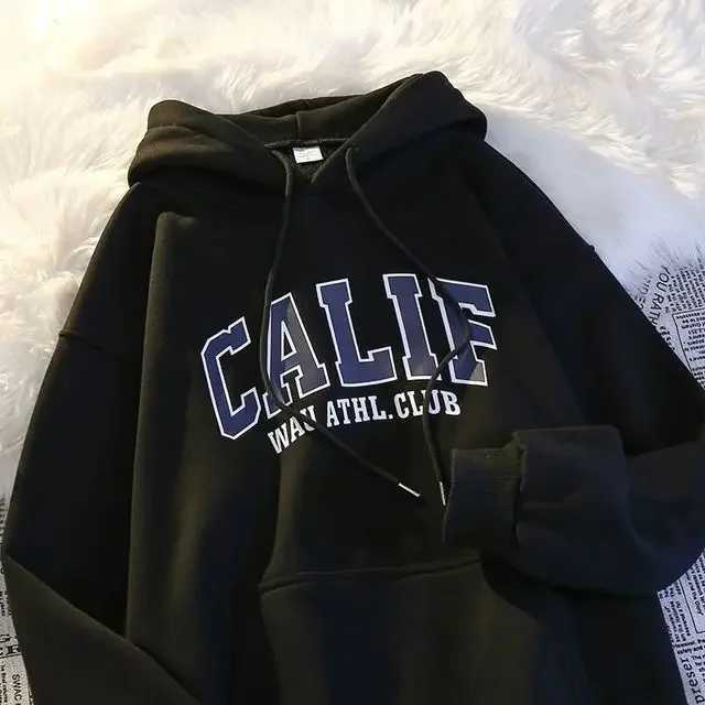 Men And Women Winter Sweatshirt Print Hooded Pullovers Korean Fashion Loose Casual Hoodies Fleece Pullover Women Clothing M260312