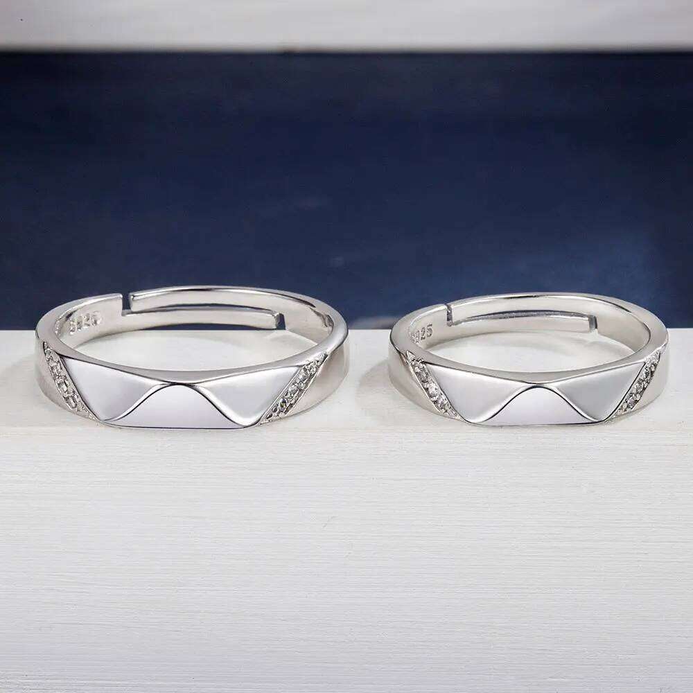 High Quality New Jewelry Man's Fashion 925 Sterling Silver Crystal Zircon Couple Rings For Woman XY0373 W260311