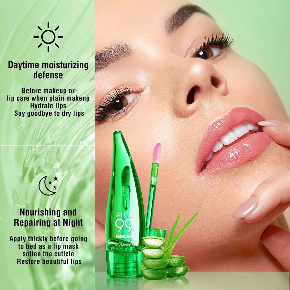 1pc/2pc Aloe Vera Moisturising Gloss Warm Feeling Colour Changing Glaze Long Lasting Moisture Oil Lip care W260311