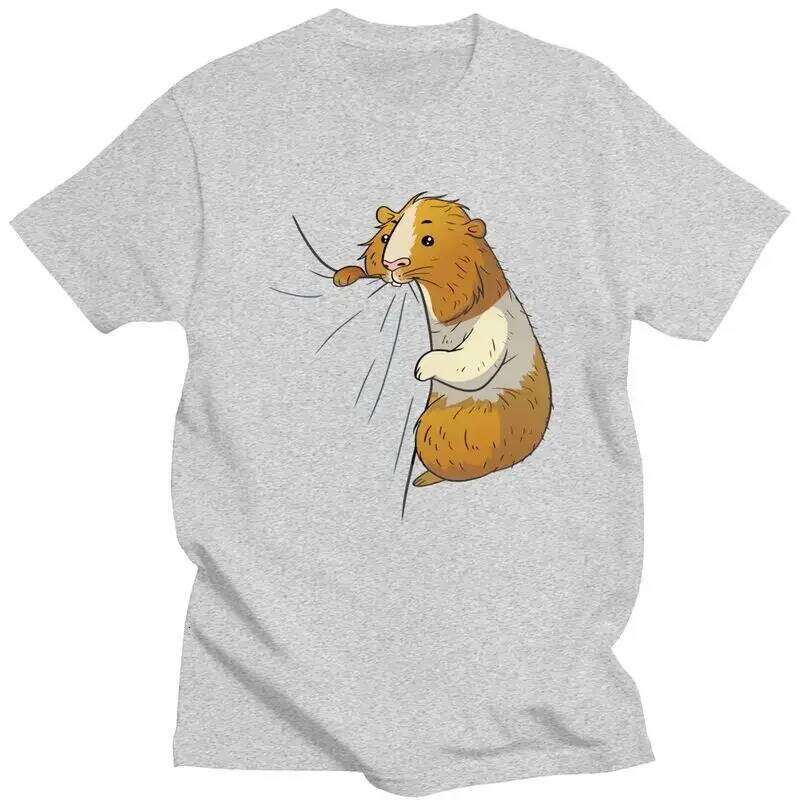 Cute Guinea Pig Hungry Nabbling Pet Owner T Shirt for Women Tees Short Sleeves Animal T-shirt Clothing Gift Summer Streetwear Z260312