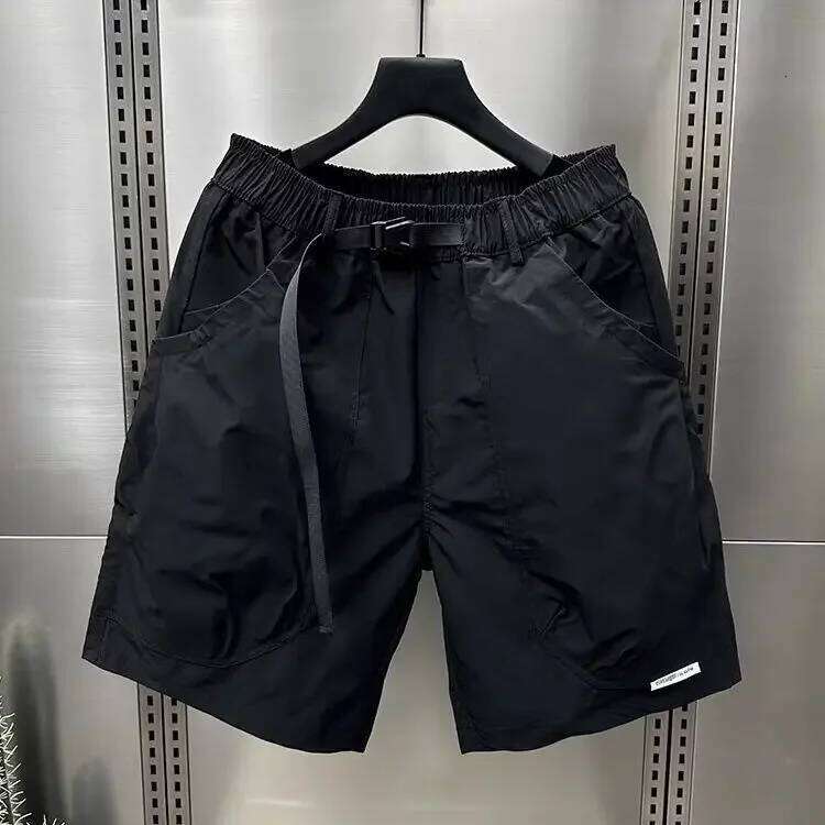Men's Large Pocket Waistband Work Shorts Summer Thin New Loose Straight Half Middle Pants