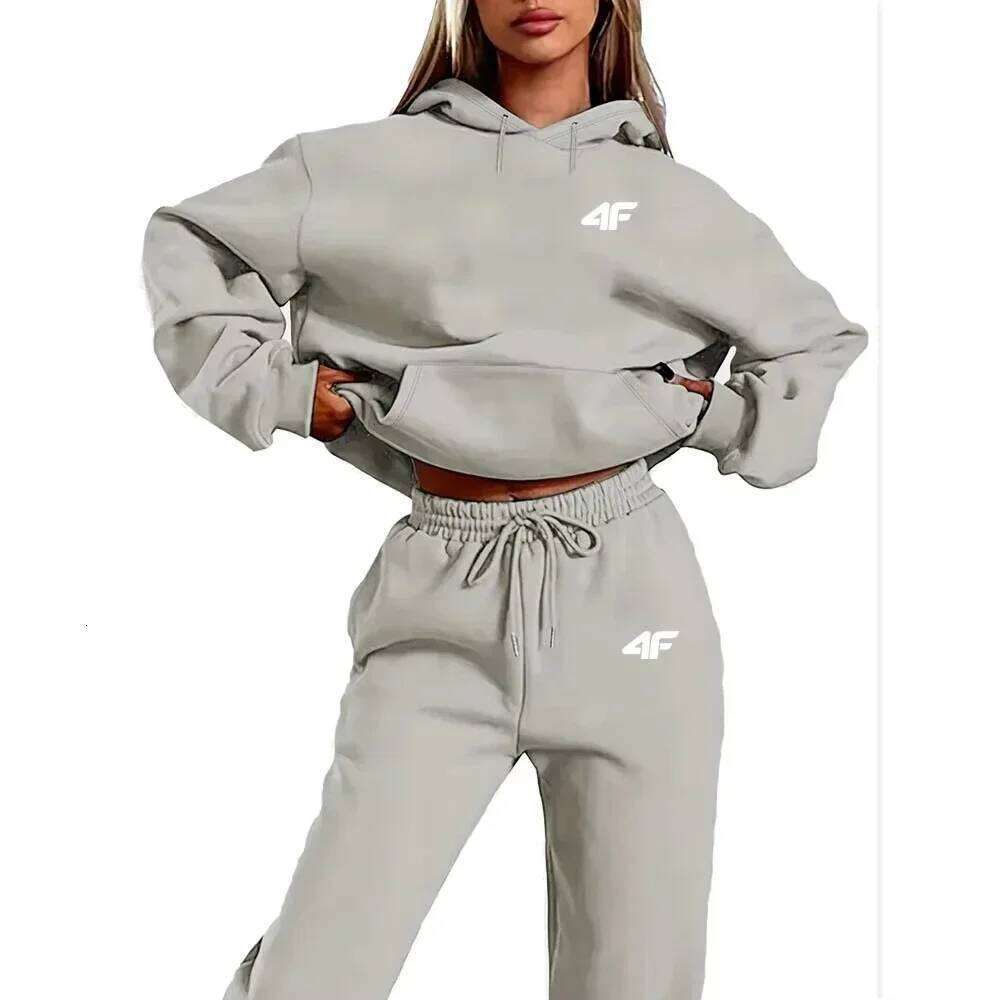 Jogging Tracksuit Casual Women's Sports Suit Loose and Comfortable Daily 2024 Stripe Hoodie Two Piece Set Matching Sets C260312