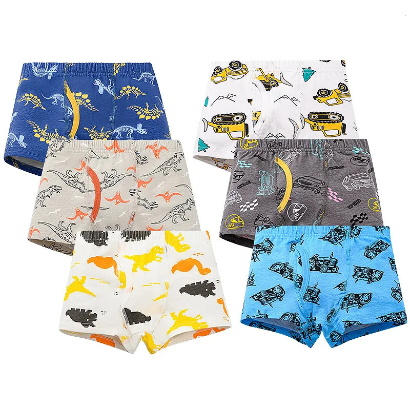 148 pcs Boys Boxer Briefs Sets Kids Cotton Underwear Boy Underpants Teenager Cartoon Dinosaur Print Children Panties 260311
