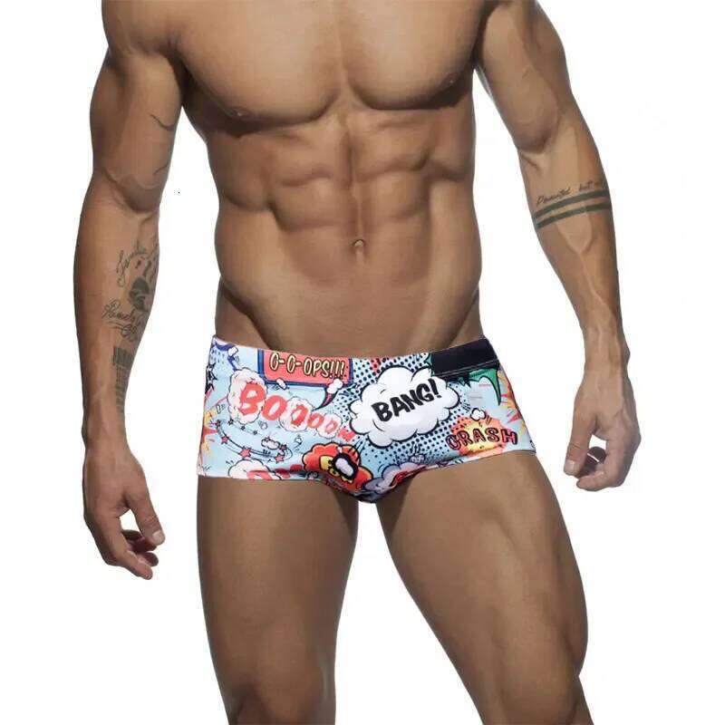 Mens Sexy Bikini Swim Boxer Briefs Short Swimwear Men Swimming Surffing Trunks Jammer Beach Shorts Beachwear Male Surf Swimsuit Z260312