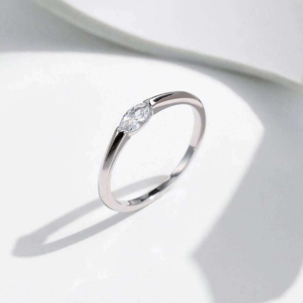 MODIAN 925 Sterling Silver Simple Marquise Cut Cubic Zirconia Fashion Rings For Women Classic Wedding Statement Fine Jewelry H260312