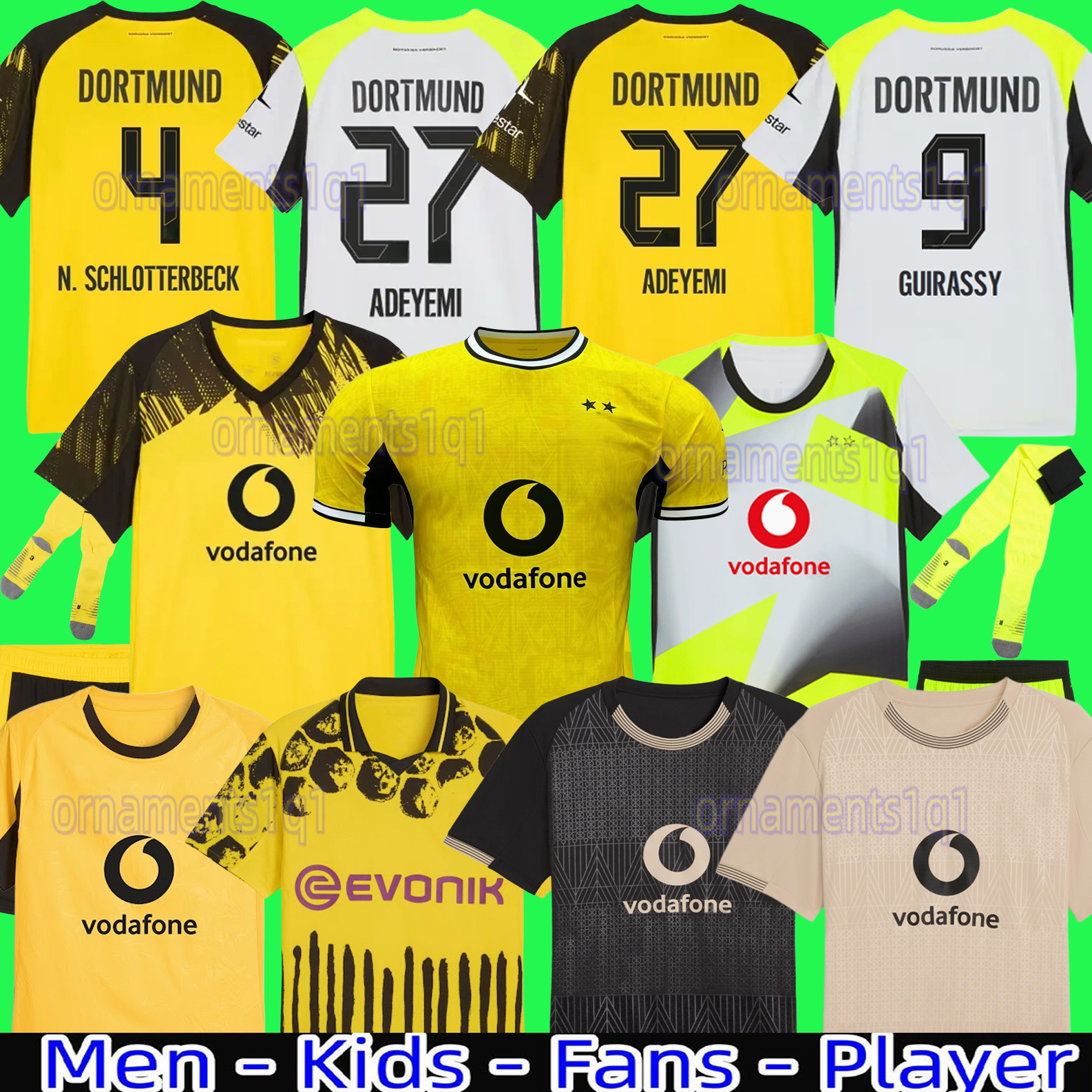 25 26 soccer jerseys GITTENS SCHLOTTERBECK Special men kids GUIRASSY 2025 BRANDT football shirts ADEYEMI Kobel SABITZER DortmundS JOBE Stadion Rote Erde Special