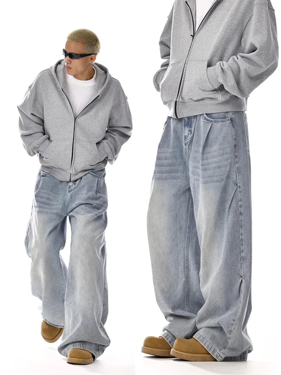 Y2K Mens Baggy Jeans Unisex Trendy Casual Wide-Leg Denim Pants High Street Quality American Style Streetwear Oversize Trousers 260310