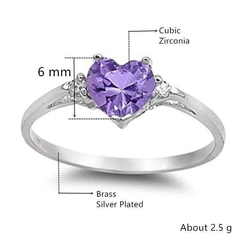 Huitan Mood Ring with ly Heart Design Brilliant CZ Prong Setting Silver Plated Best Christmas New Year Gift Rings for Women H260312