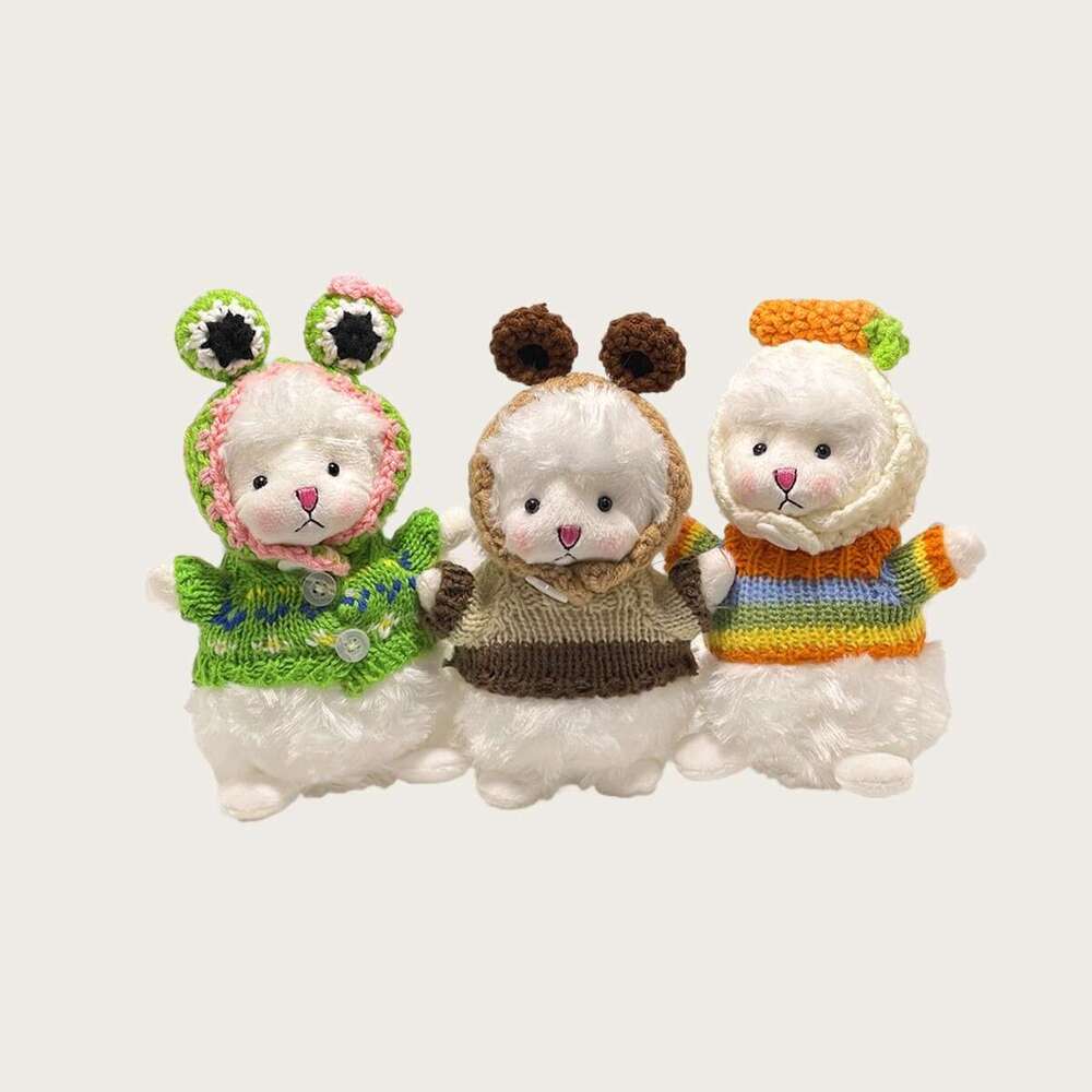 Green Hooded Small Wool Plush Cartoon Doll Pendant Bag Decoration Gift for Girlfriends