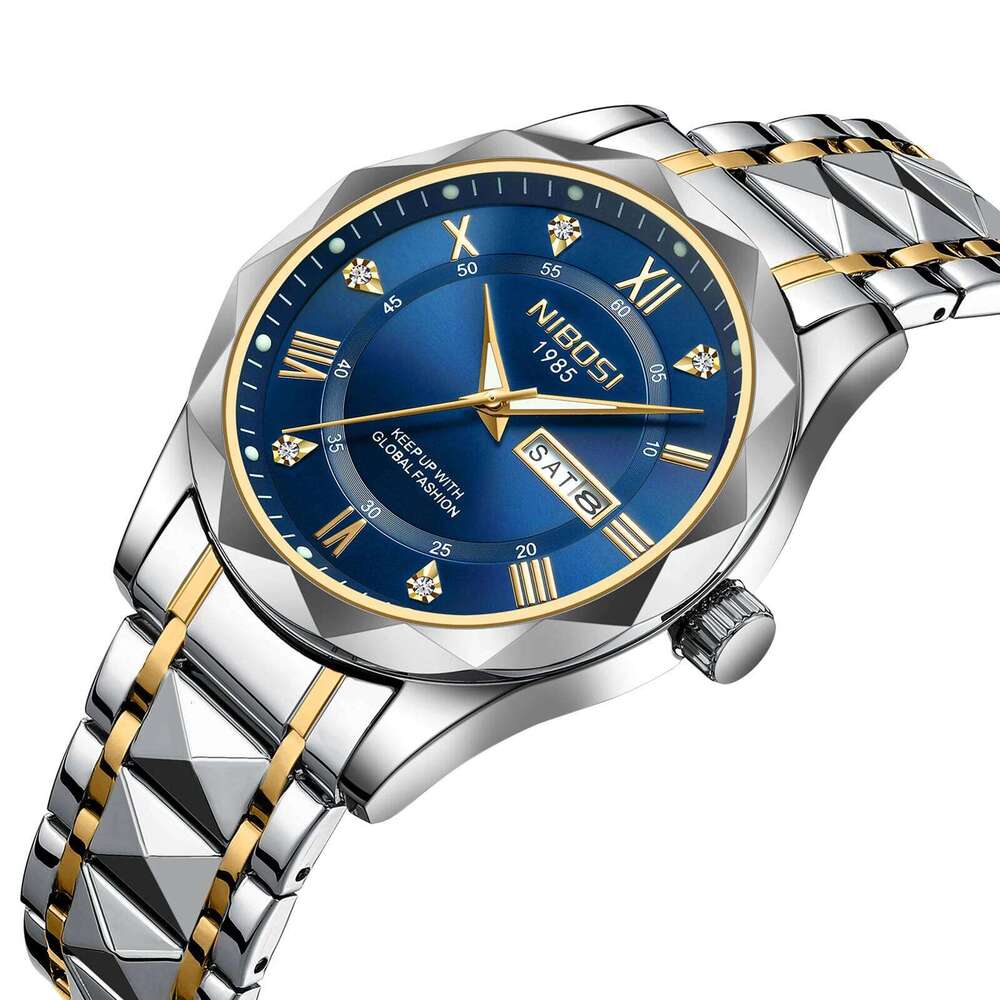 NIBOSI Fashion for Top Brand Luxury Week Date Men Watch Waterproof Stainless Steel Sports Men's Watches Reloj Hombre