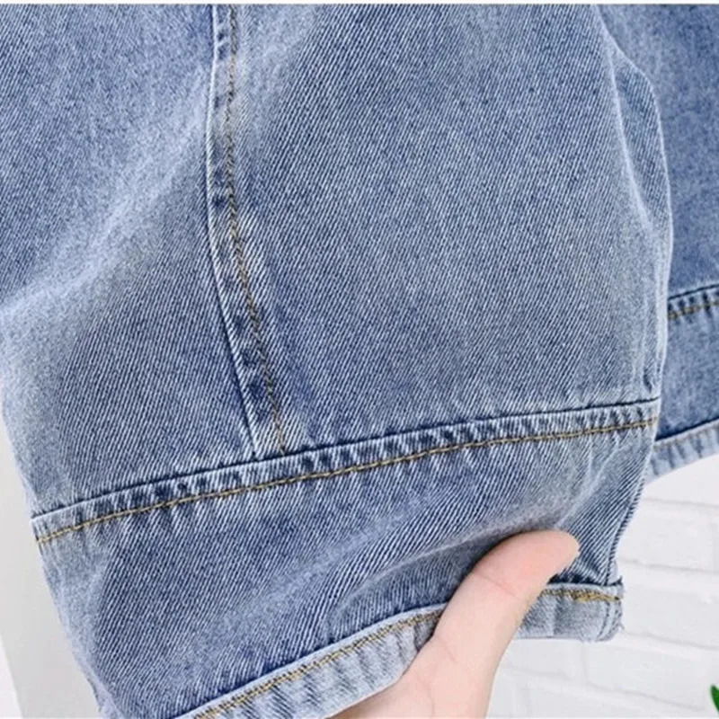 Autumn Children Loose Overalls Baby boys girls casual Jean Jumpsuit Solid Outwear Cloth 17Y Kids high qualit bib pants 260311