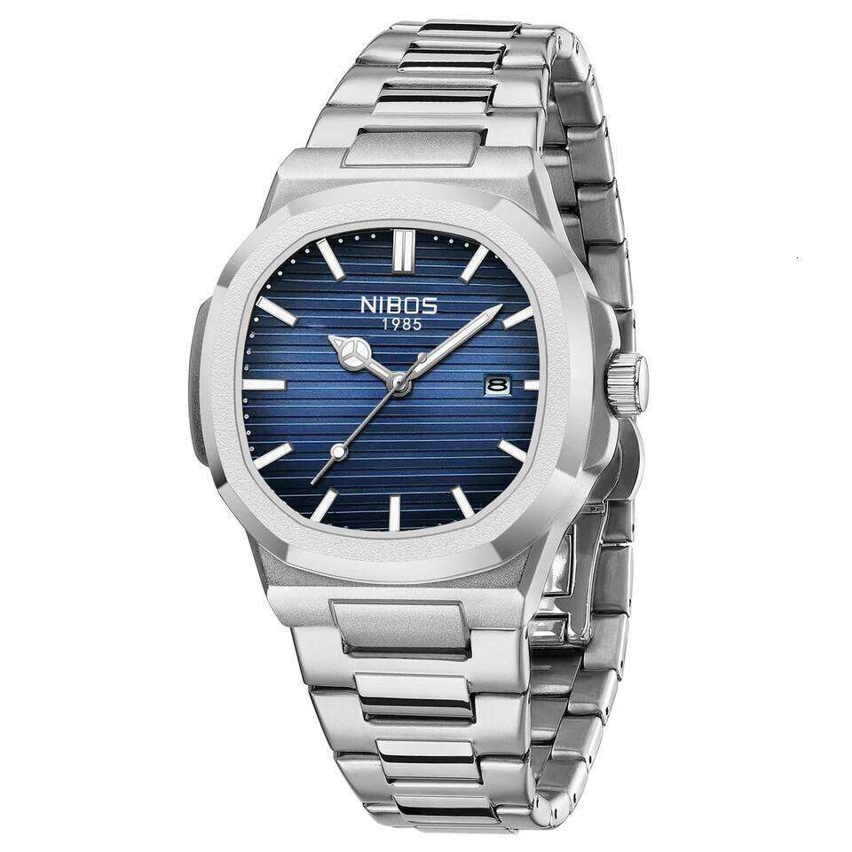 NIBOSI Analog Quartz Stainless Steel Military Watches for Men Waterproof Business Classic Design Date Wrist Watch