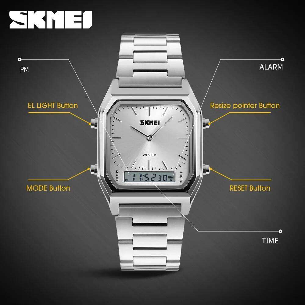 SKMEI 1220 Watch Men Digital Fashion Casual Dual Time Sports Chronograph Waterproof Quartz Men's Wristwatches relogio masculino