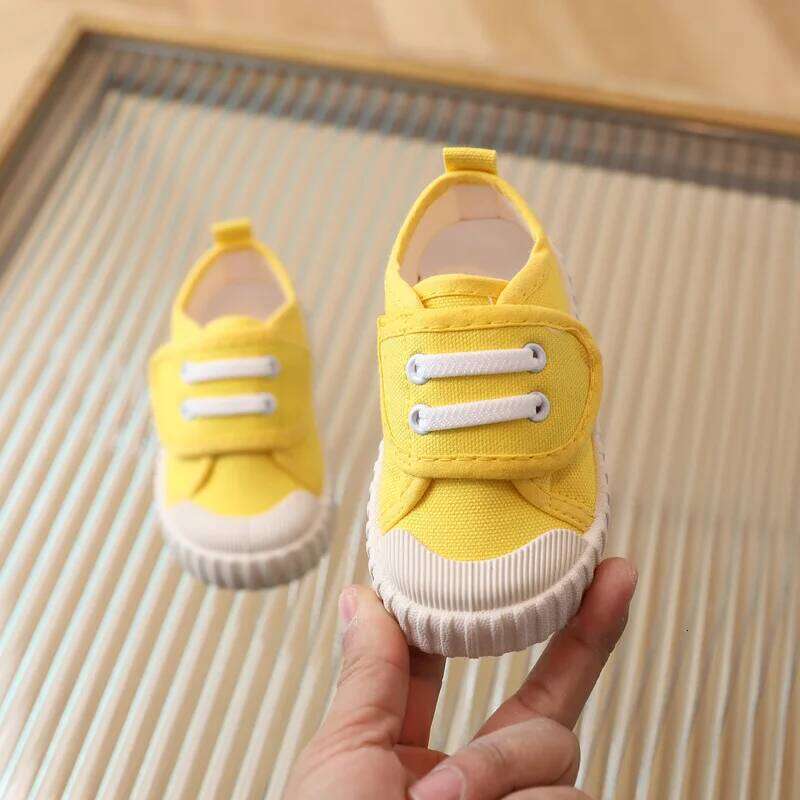 Childrens Canvas Toddler Casual Comfortable Soft Boys Girls Baby Sneakers Non-slip White Solid Kids Shoes H260312