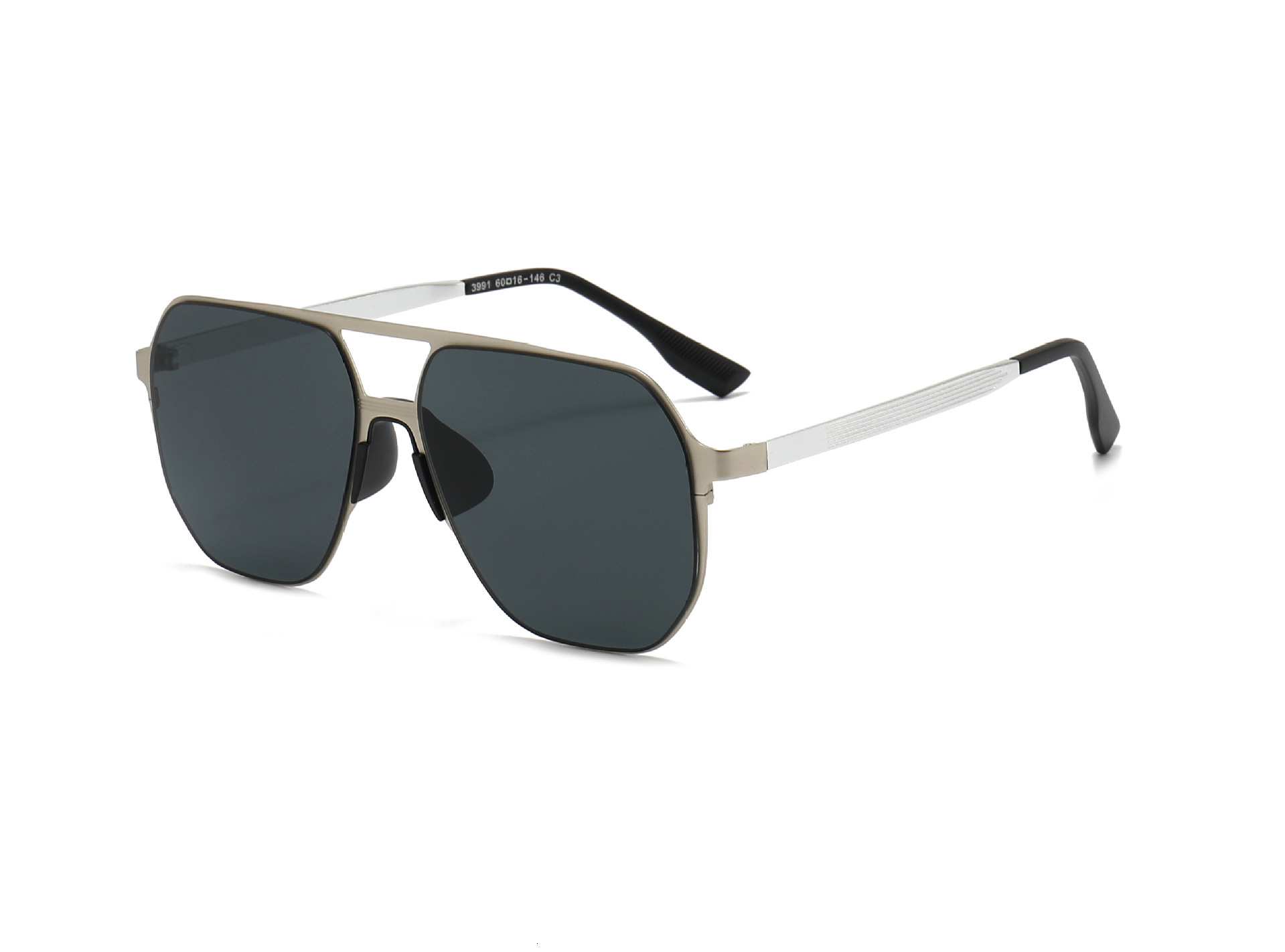 2026 New Fashion Square Frame Nylon Polarized Retro Double-Beam Sun Protection Sunglasses for Men,