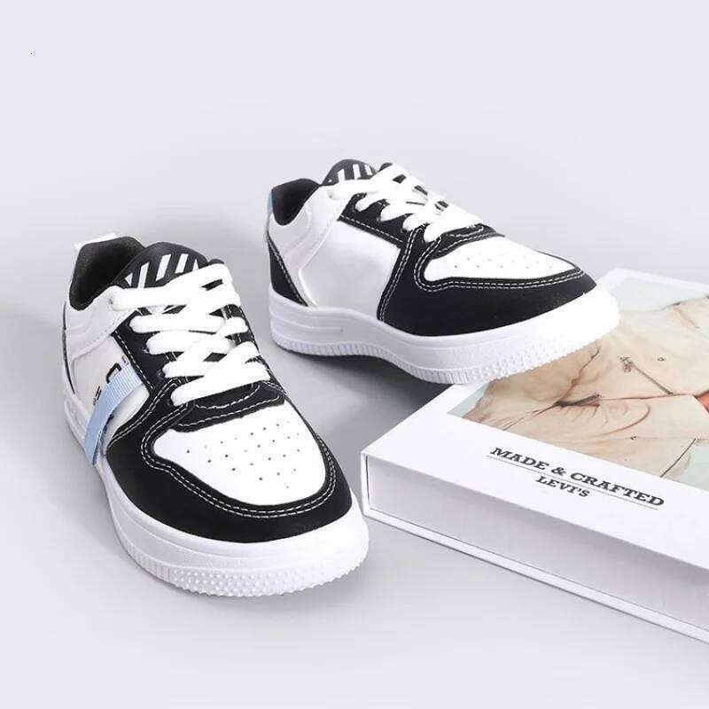 Children sneakers dance trendy white running 2025 spring autumn new style boys sports street middle big kids breath shoes H260312