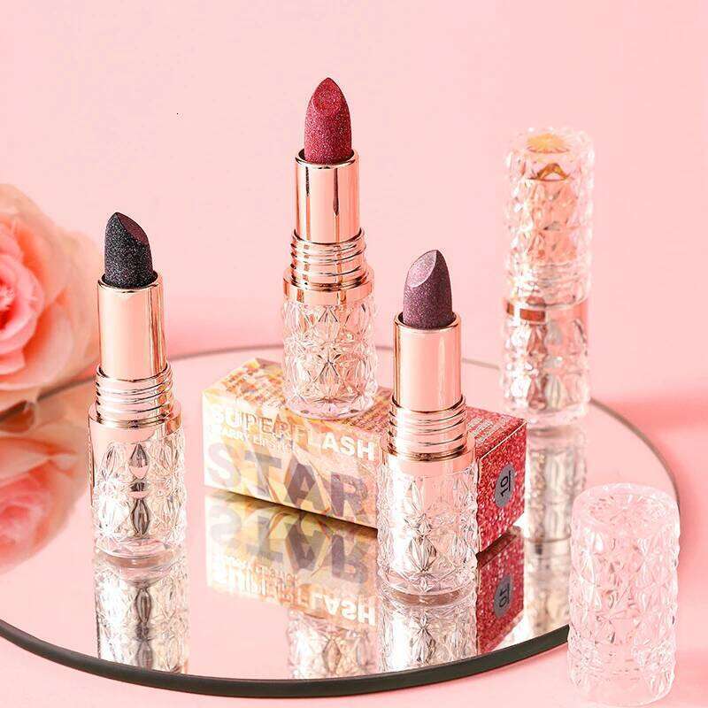 Diamond Lipstick - Glossy Velvet Texture,Waterproof &Anti-Fouling,Long-Lasting Sparkle Shine Glitter Lipgloss Pearlescent Makeup W260311