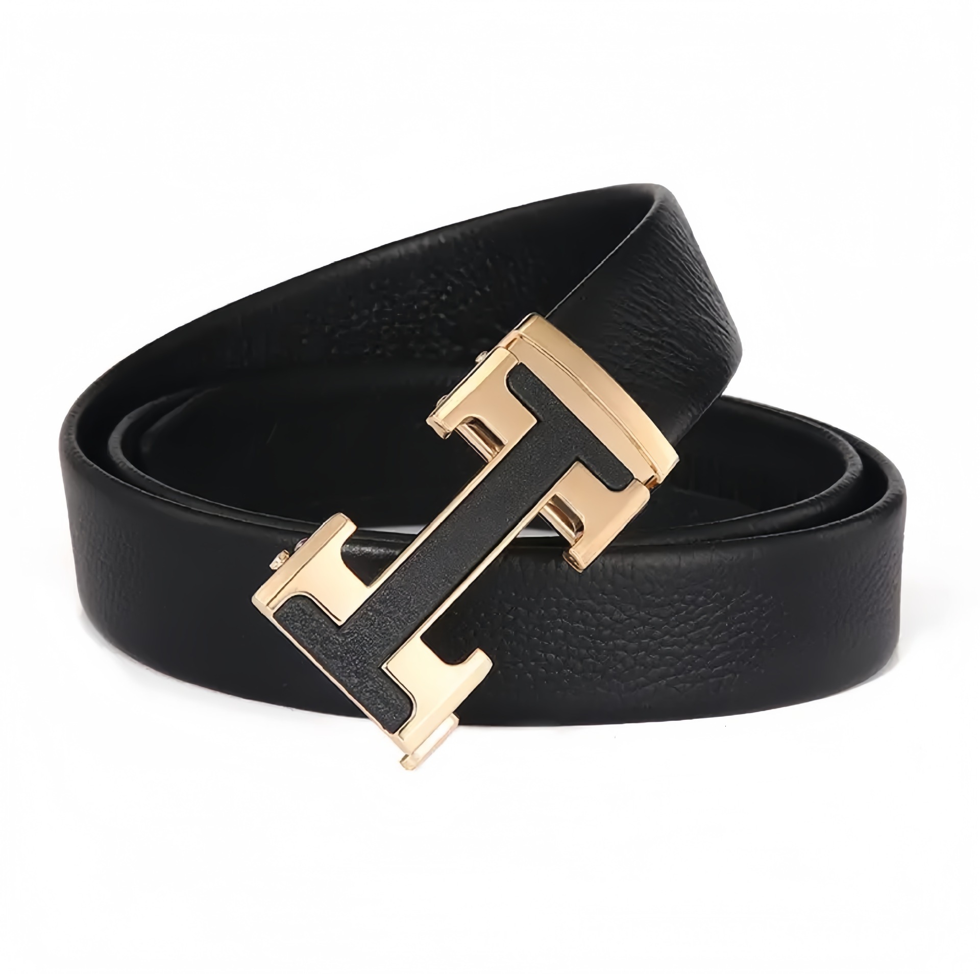 2026 New Designer Luxury Brand Top Cowhide Men's Belt H-shaped Buckle Genuine Leather Automatic Buckle Men's Youth Simple And Fashionable Me