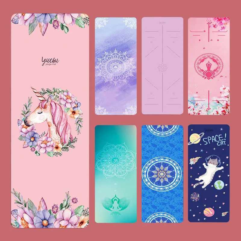 Zen Rhyme 15mm Natural Rubber Suede Yoga Mat Ultra-Thin Foldable Non-Slip Towel Sweat-Absorbent Portable Travel Gymnastics Gym M260312