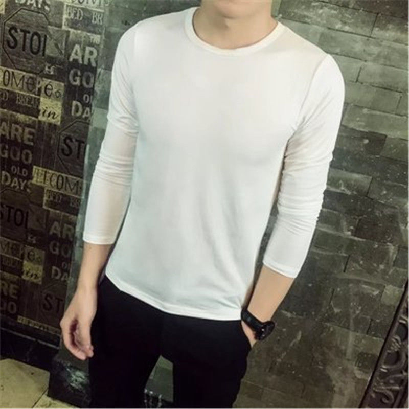 Winter Thin Fleece Solid Color Warm Low-neck Base Shirt For Young Men Style Slim Fit Versatile Cold-proof Long-sleeve Designer Hoodie T-shirt Top