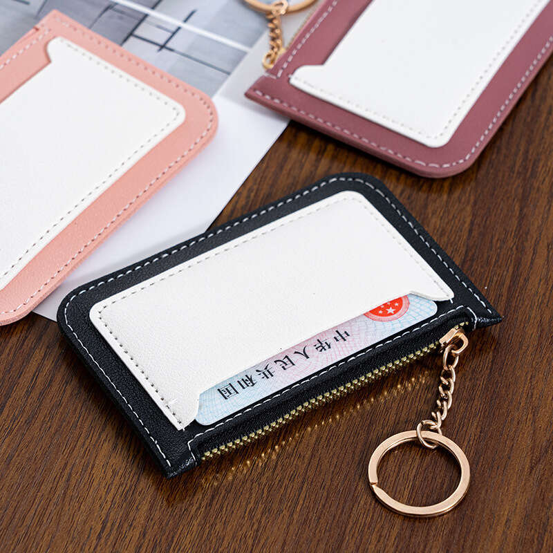 Luxury fashion wallet New Women S Ultra Thin Holder Card Case Korean Version Candy Color Student Easy To Carry Color Block PU Coin Purse