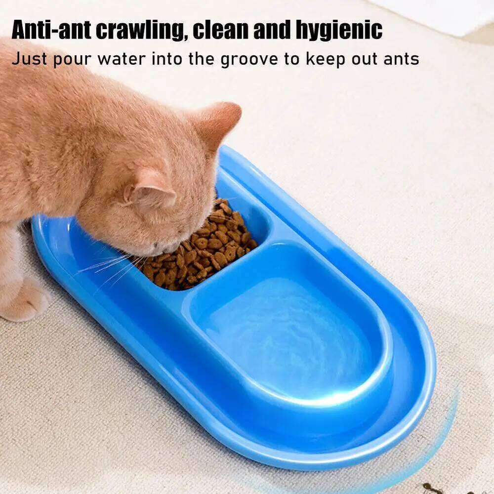 Pet Feeding Double Bowls Plastic Anti Food Water For Dogs Cats Puppy Automatic Dog Feeder Dispenser Karate for Ants 26Y0312