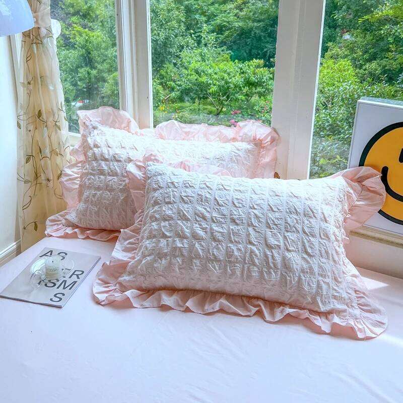 3pcs Korean lace Bedding set seersucker Duvet Set 1*Duvet Cover + 2*Pillowcase, Without Corefor bedroom guest room H260312