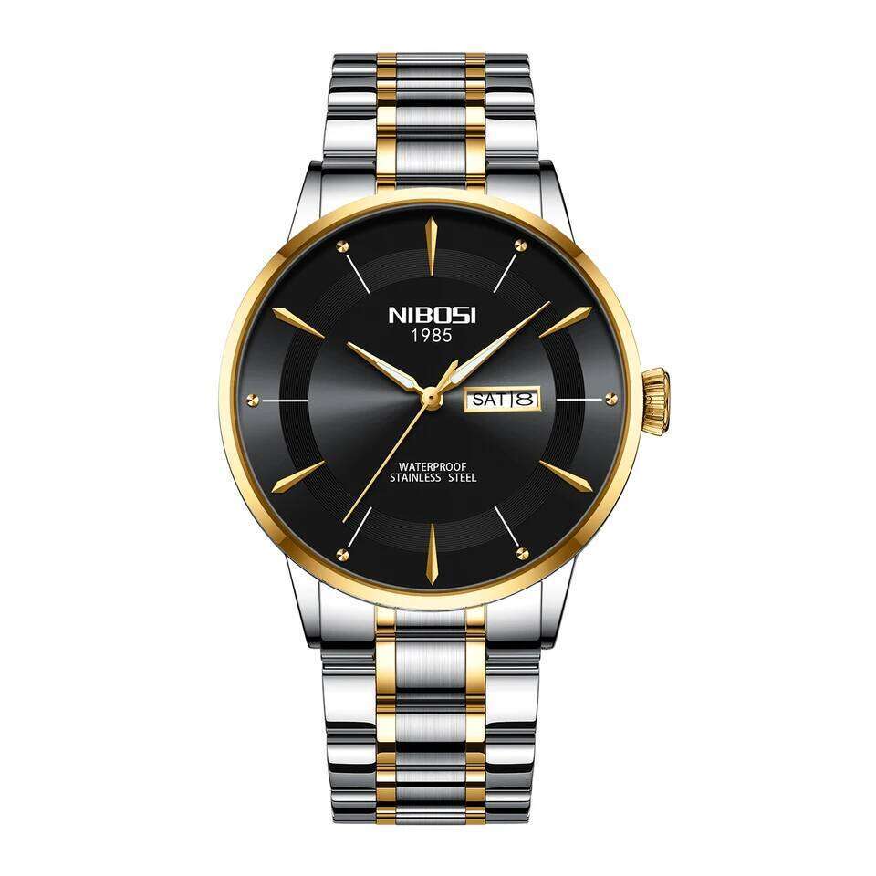 NIBOSI Luxury Quartz for Waterproof Luminous Week Date Men Watch Stainless Steel Sports Men's Watches Reloj Hombre