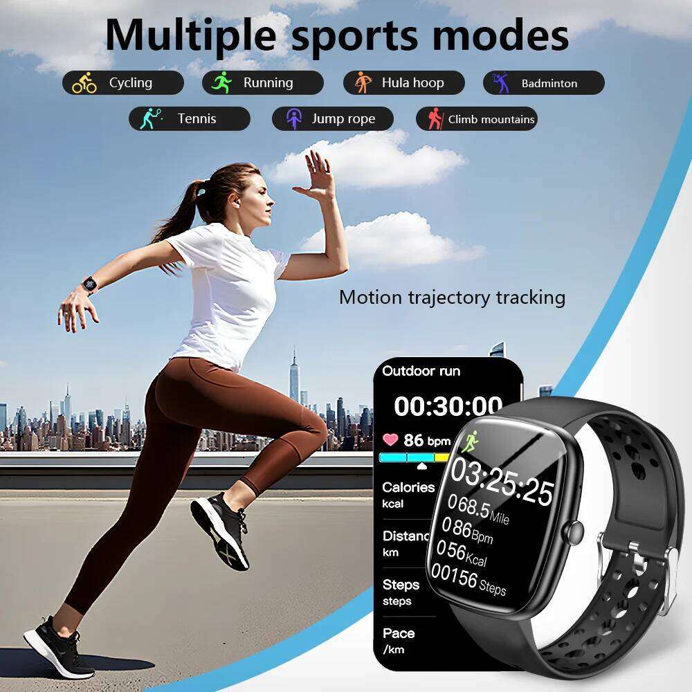 LAXASFIT New Men's Smart Watch 1.85-inch BT 5.4 Voice Call Music Playback Heart Rate Monitor Fitness Track Women's Smartwatch