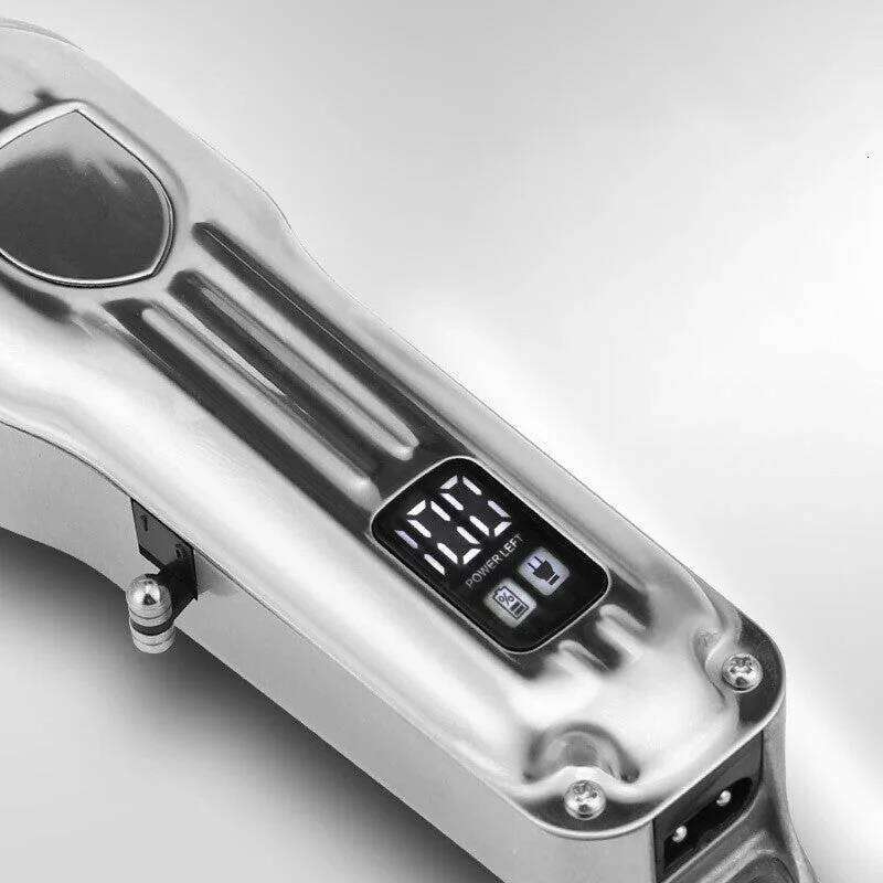 Rechargeable Electric Clipper Powerful Long-Lasting Metal Display Hair Trimmer Professional Shaving Machine Men's Grooming C260312