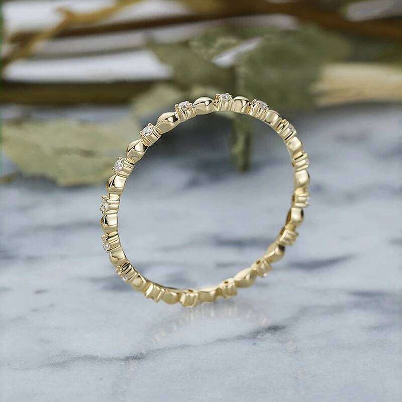 Huitan Korean Women Thin Ring with CZ Stone Gold Color Simple Stylish Accessories Nice Birthday Gift for Friend Fashion Jewelry H260312