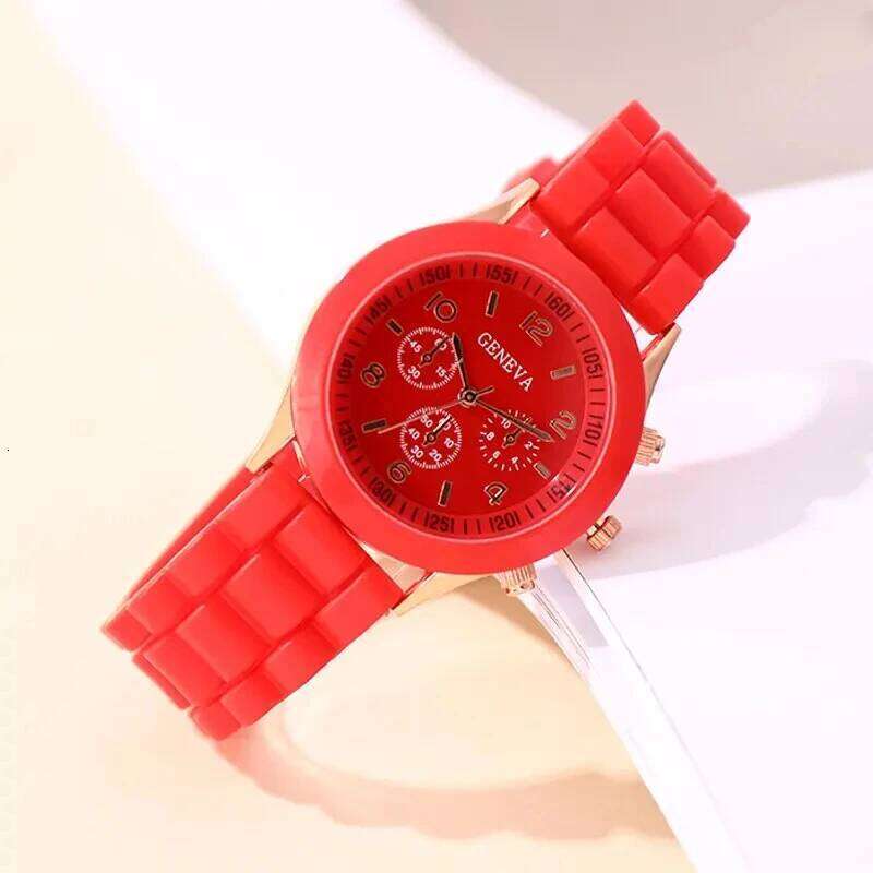Reloj Mujer Fashion Women Watches Elegant Red Silicone Quartz Watch Luxury Ladies Clock Gift for Girls Relogio Feminino