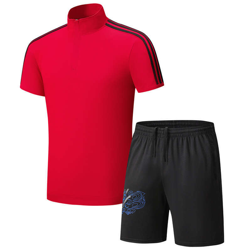 Summer New Men's Women's Stand Collar Short Sleeve Shorts Long Pants Set For Outdoor Sports Training And Casual Parent-Child Wear