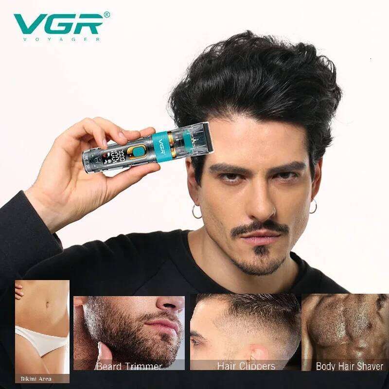 Cordless Professional Trimmer For Men Electric Beard Hair Clipper Waterproof Haircut Adjustable 3 Motor Speed Rechargeable C260312