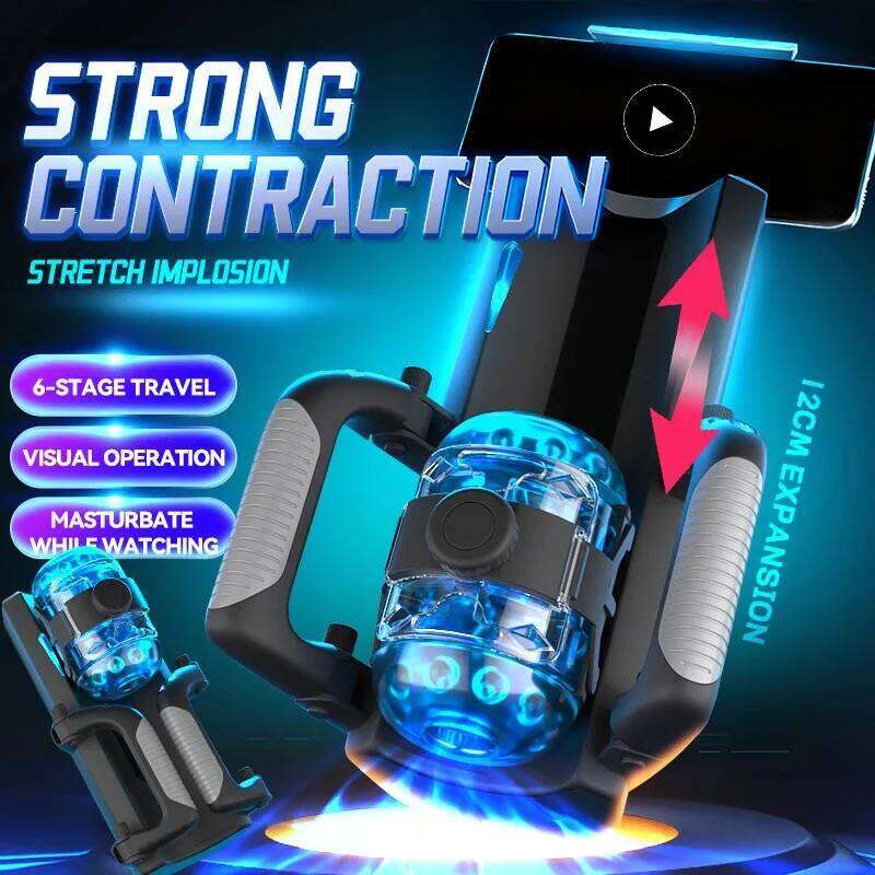 THRUSTING-King 12cm 6-Segment Fixed-point Telescopic Male Masturbator One-Key Burst Masturbation Cup Trainer Sex Toys for Men Z260311