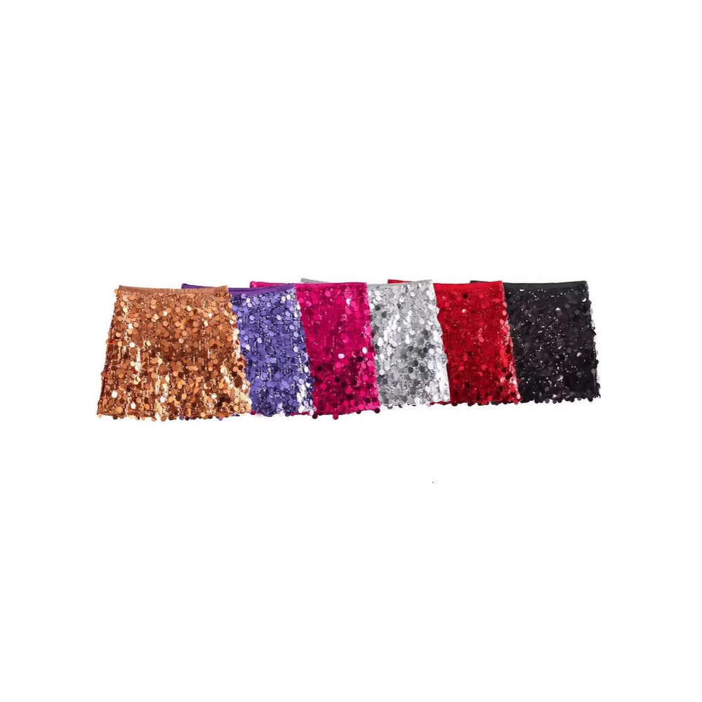 2025 Winter Cross-Border Trade European and American Style Women's Sexy A-Line High Waist Bodycon Sequin Mini Skirt