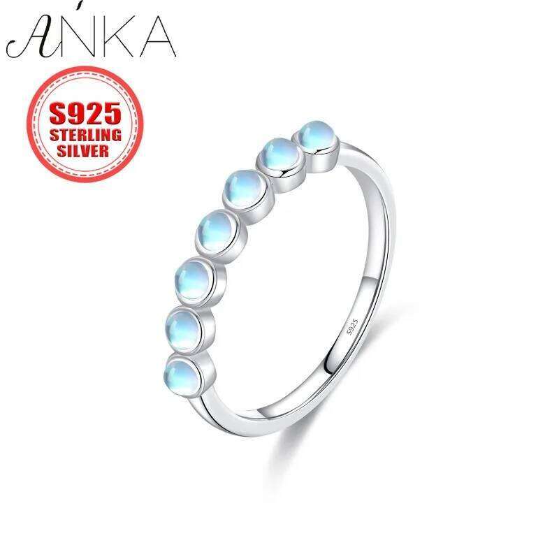 S925 sterling moonstone ring, diamond lined and stacked wearing silver rings for women engagement ring jewelry H260312
