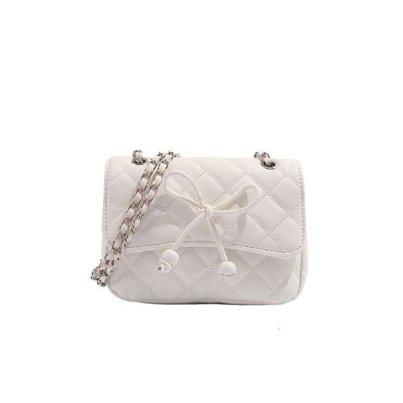 Niche Sweet Girl Bowknot Quilted Chain Crossbody 2026 New Versatile Flap Small Square Bag for Women