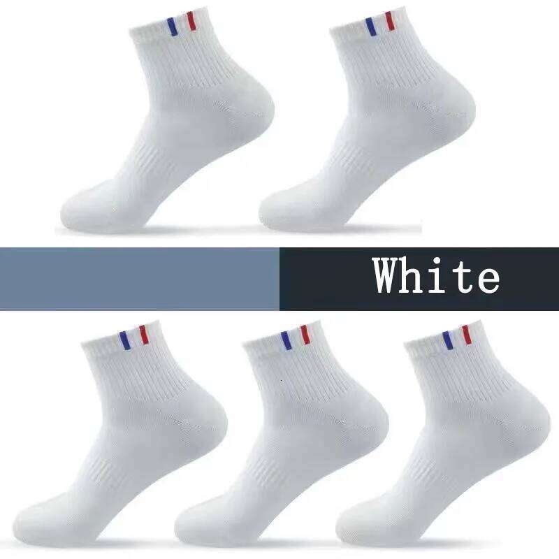 5 Pairs Men's Spring Summer Autumn Winter Socks Men Wicking Sweat Breathable Thickened Mid-tube Solid Four Seasons Sports Sock Z260312